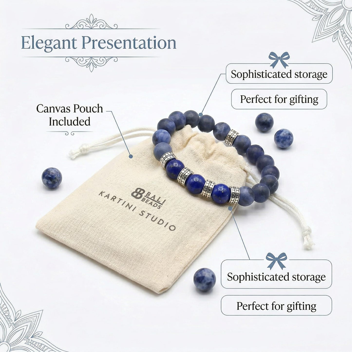Matte Sodalite and Lapis Lazuli