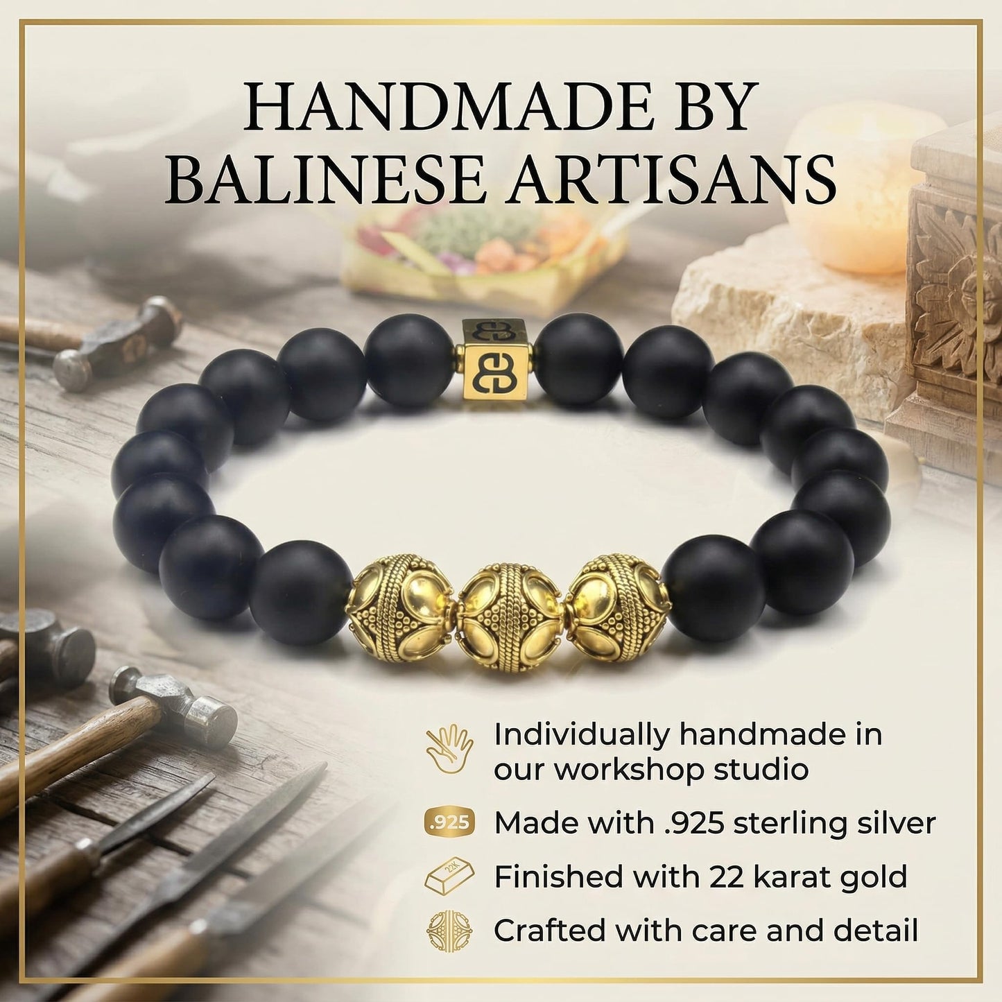 Matte Black Onyx and Gold