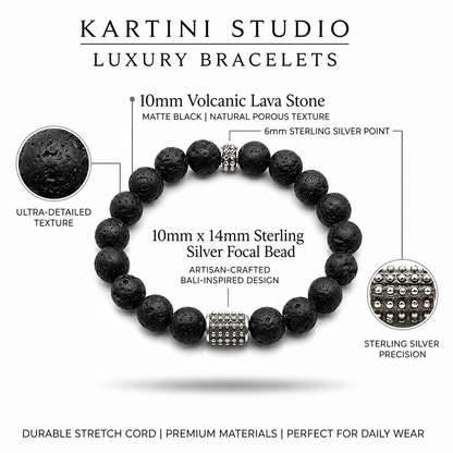 Volcanic Lava and Sterling Silver