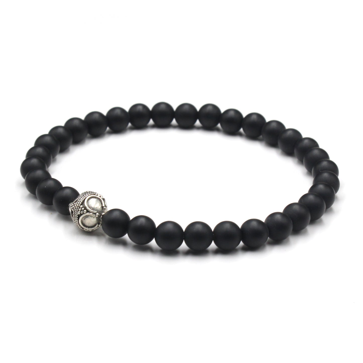 Matte Black Onyx and Sterling Silver