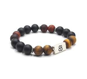 Mixed Tiger's Eye, Onyx, and Silver