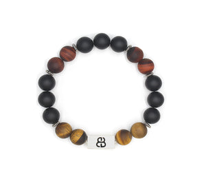 Mixed Tiger's Eye, Onyx, and Silver
