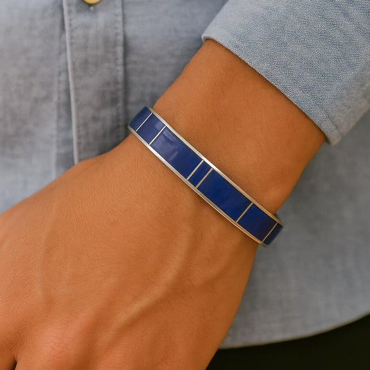 Lapislazuli und Sterling Silber Manschette