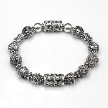 Sterling Silver Bali Beads Bracelet