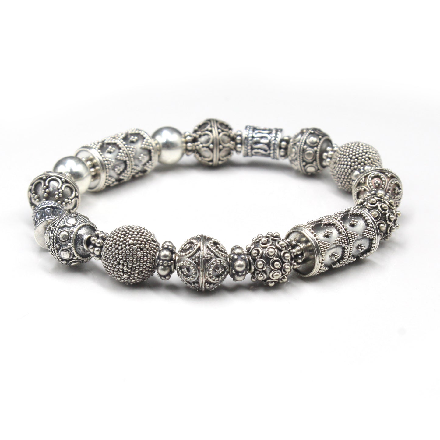 Sterling Silver Bali Beads Bracelet