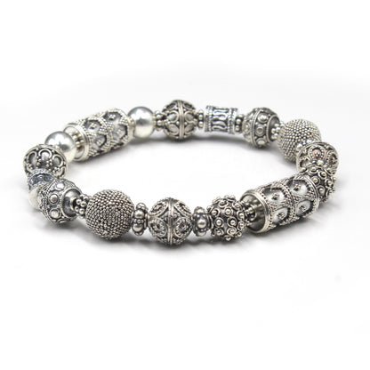 Sterling Silver Bali Beads Bracelet