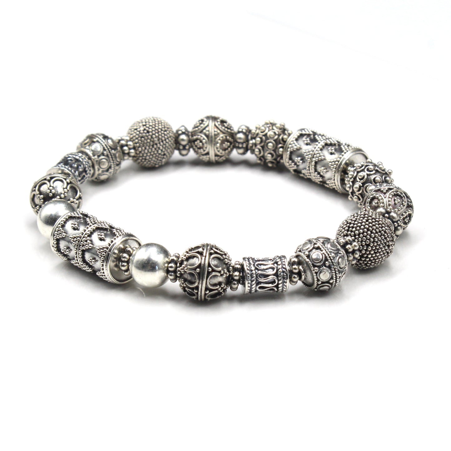 Armband aus Bali-Perlen aus Sterlingsilber