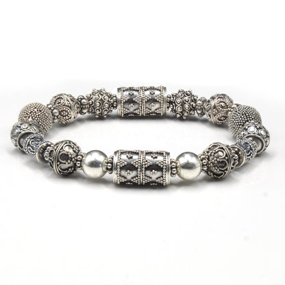 Sterling Silver Bali Beads Bracelet