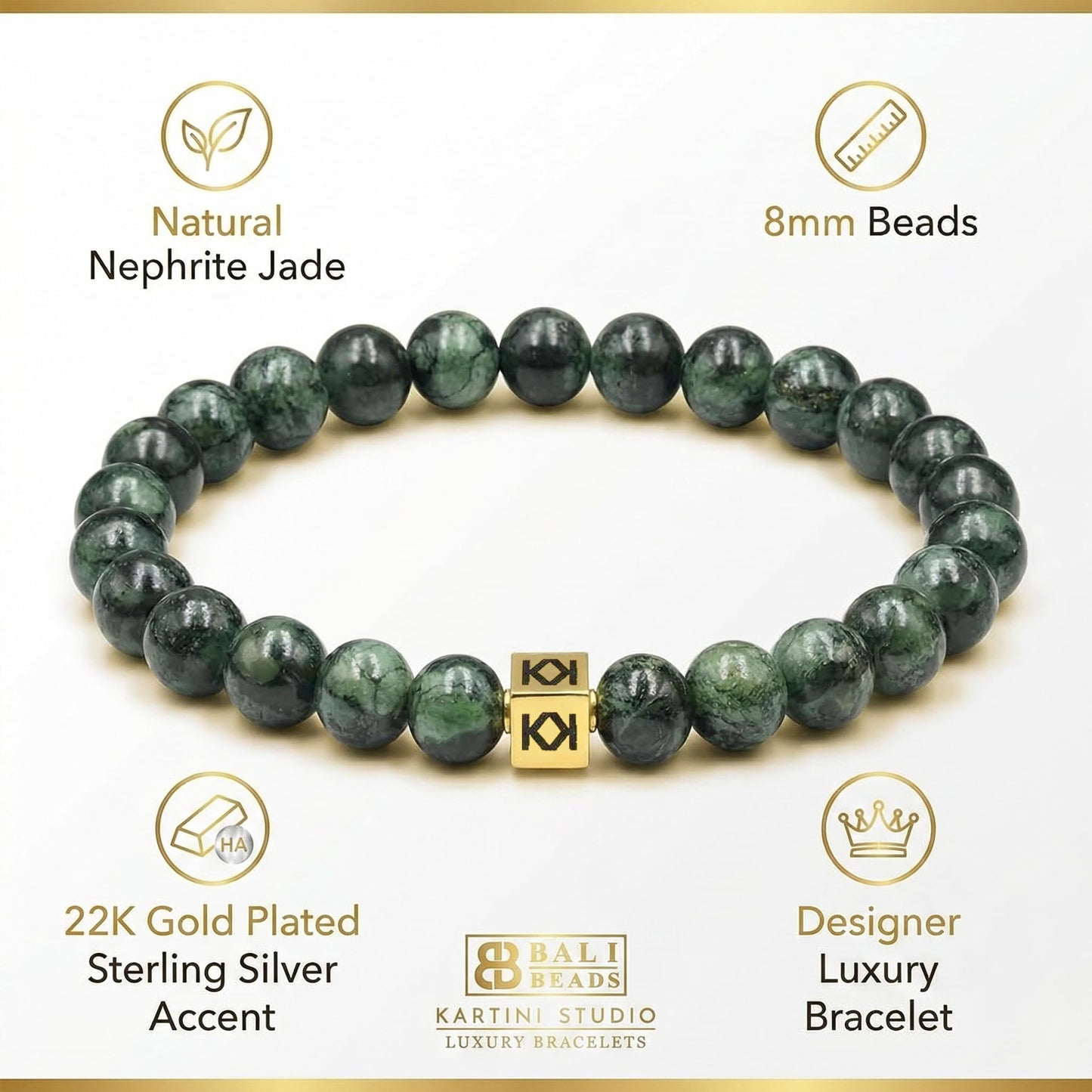 Dunkelgrüne Nephrit-Jade