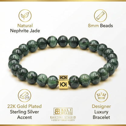 Dunkelgrüne Nephrit-Jade