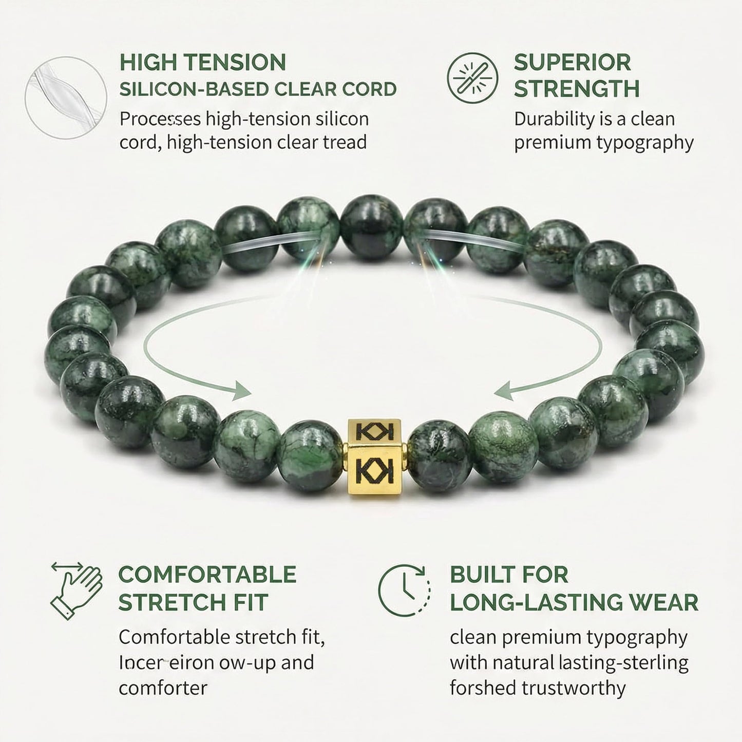 Dunkelgrüne Nephrit-Jade