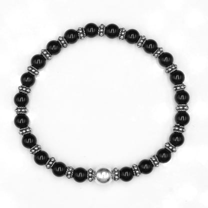 Schwarzer Onyx und Silber