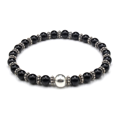 Schwarzer Onyx und Silber