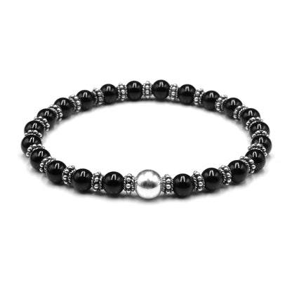 Schwarzer Onyx und Silber