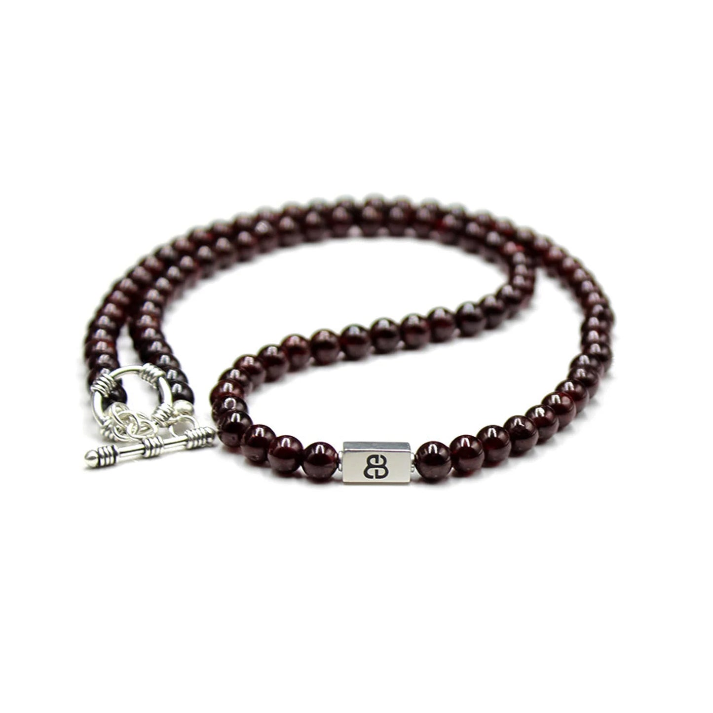 Garnet Stone and Sterling Silver Necklace