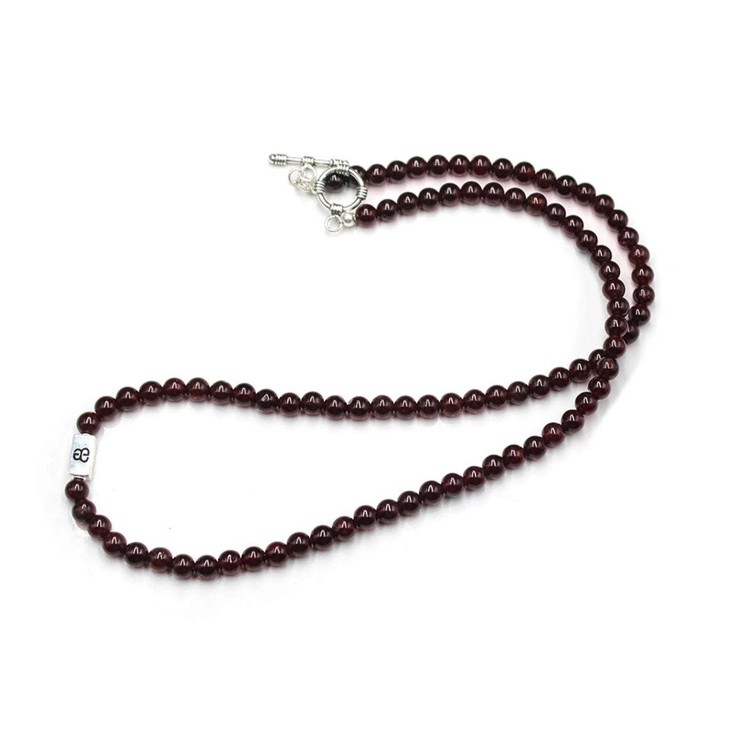 Garnet Stone and Sterling Silver Necklace