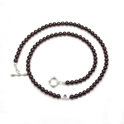 Garnet Stone and Sterling Silver Necklace