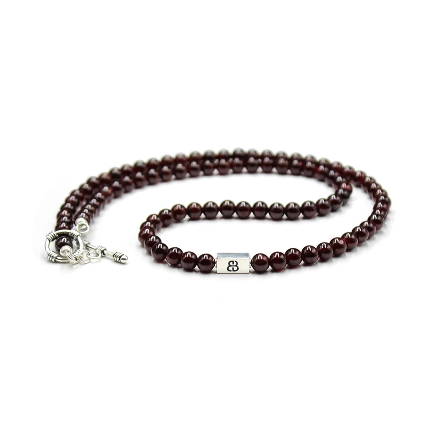 Garnet Stone and Sterling Silver Necklace