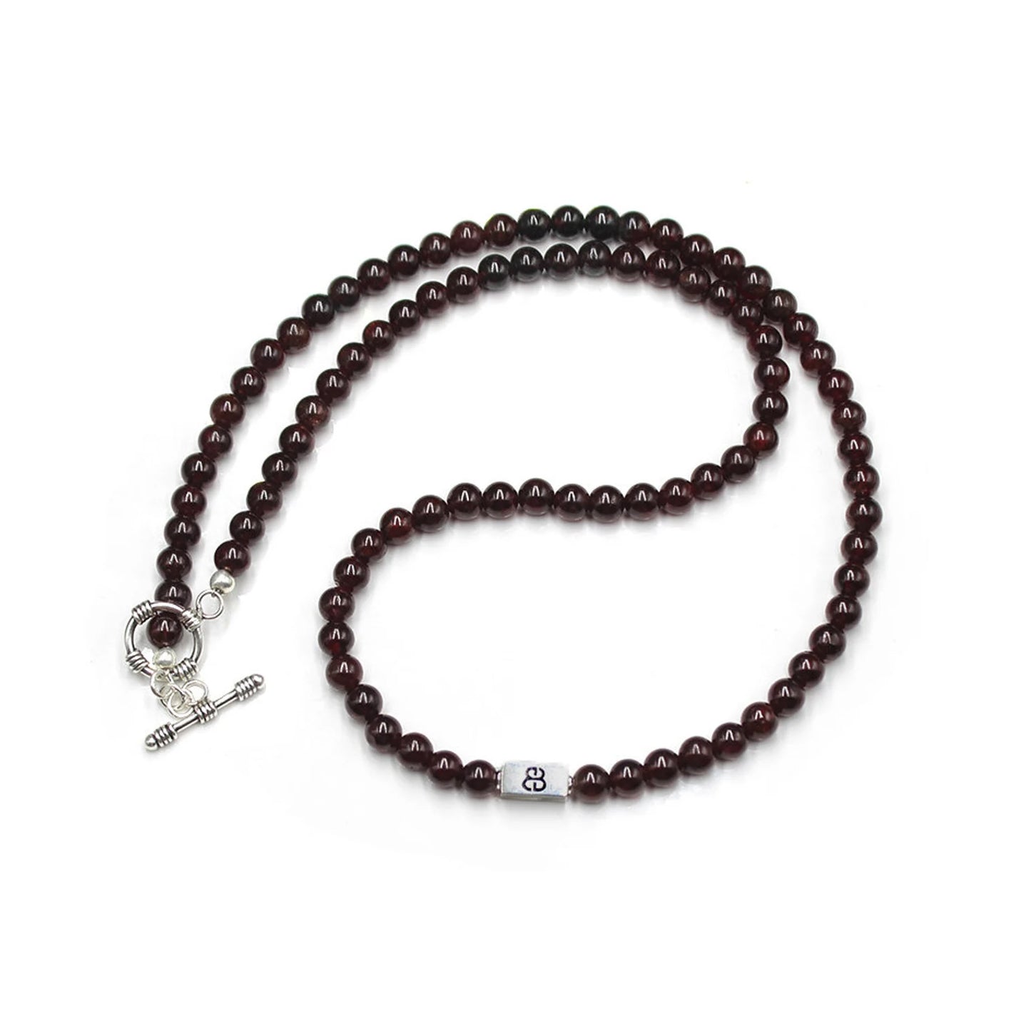 Garnet Stone and Sterling Silver Necklace