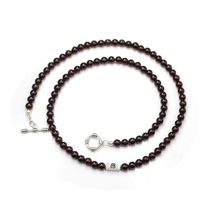 Garnet Stone and Sterling Silver Necklace