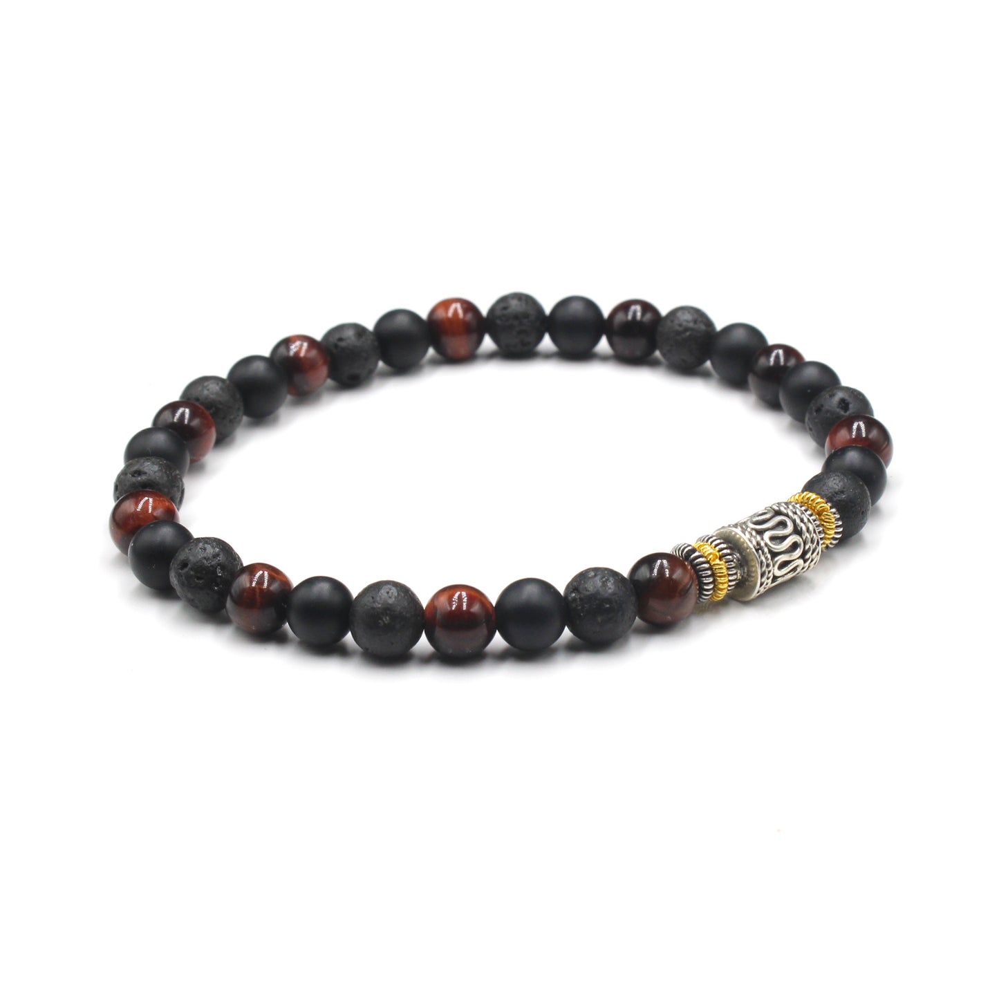 Red Tiger's Eye, Lava, and Onyx