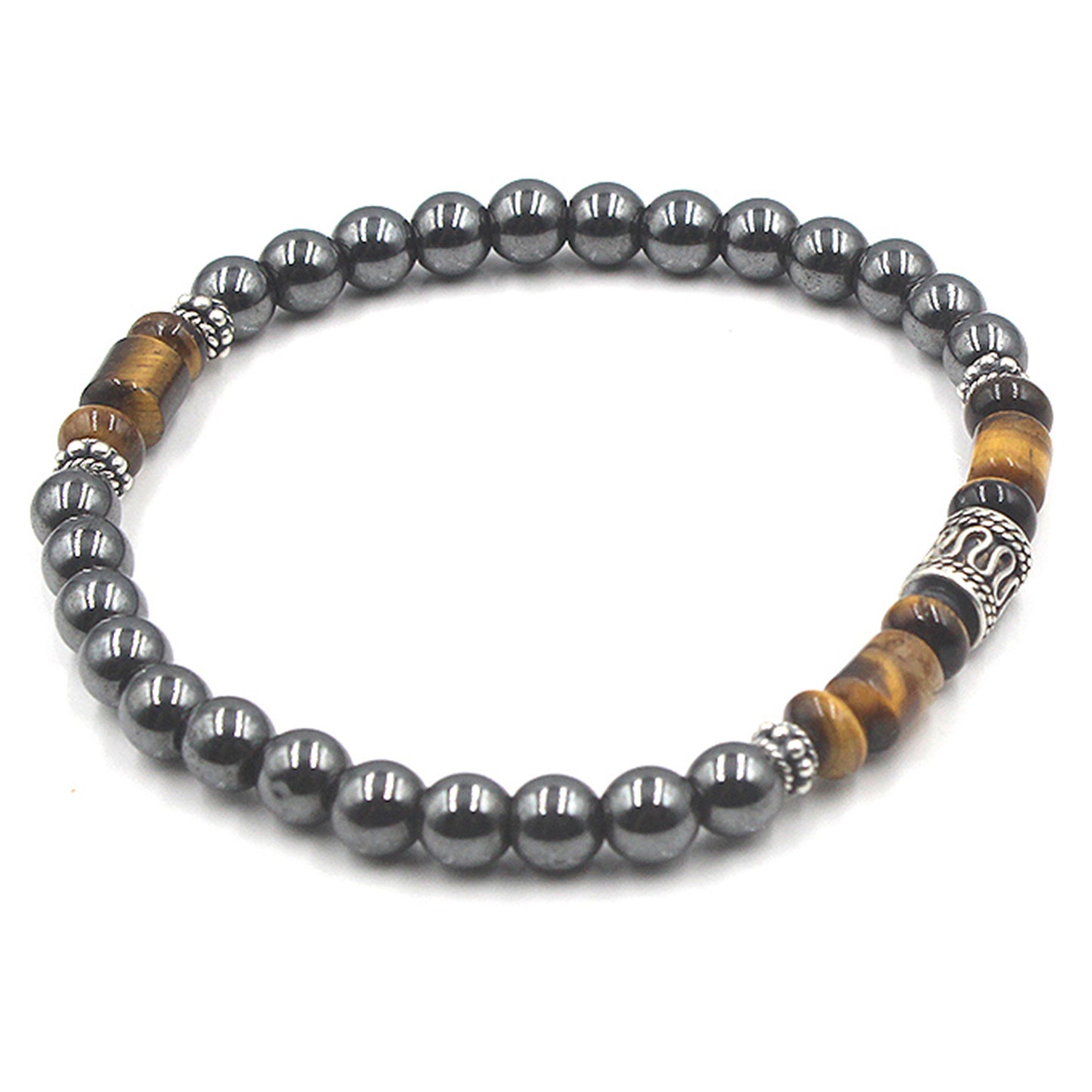 Hematite, Tiger's Eye and Sterling Silver