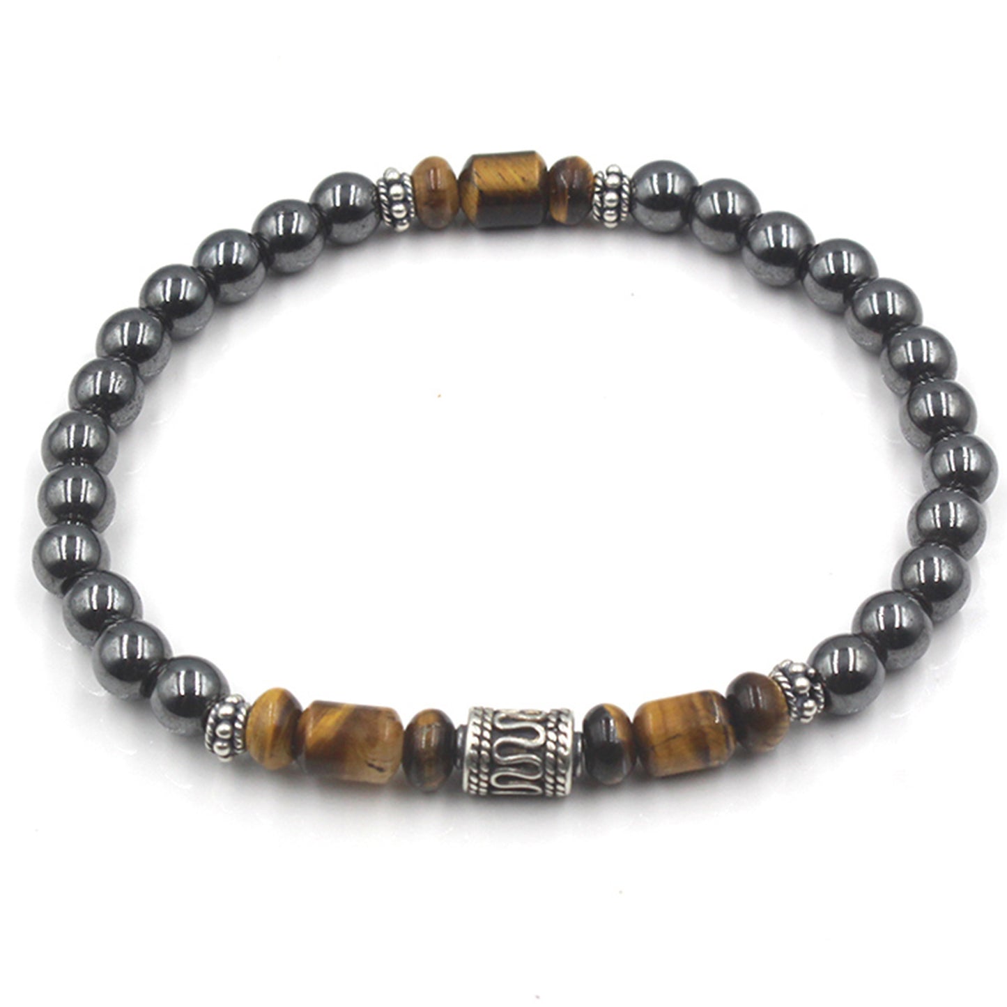 Hematite, Tiger's Eye and Sterling Silver