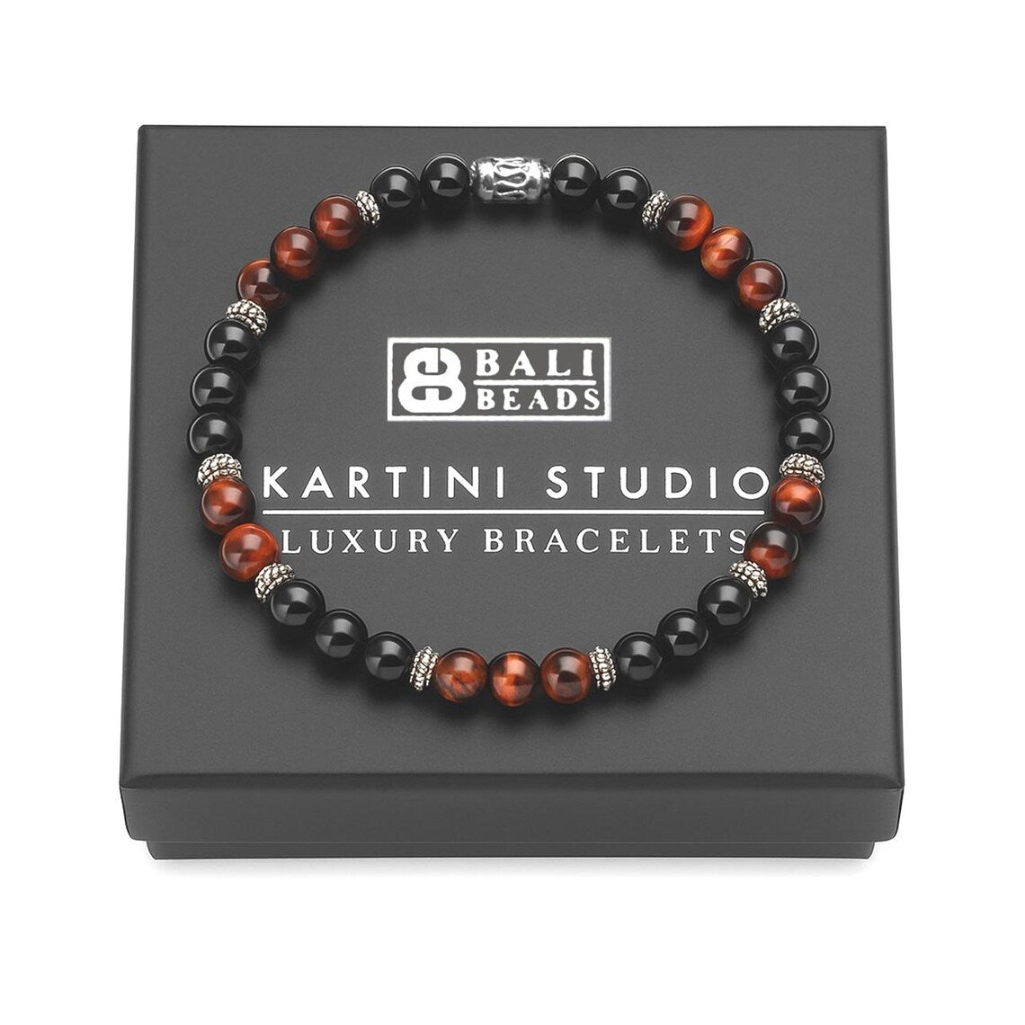 Black Onyx, Red Tiger's Eye and Silver