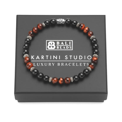 Black Onyx, Red Tiger's Eye and Silver