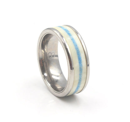 White Bull Horn Horn and Turquoise Ring