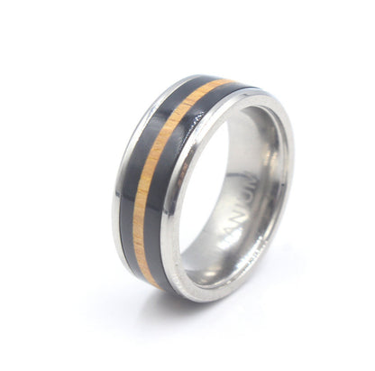 Black Buffalo Horn and Jackfruit Wood Ring