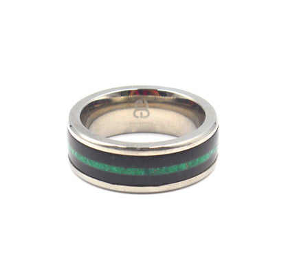 Buffalo Horn and Malachite Ring