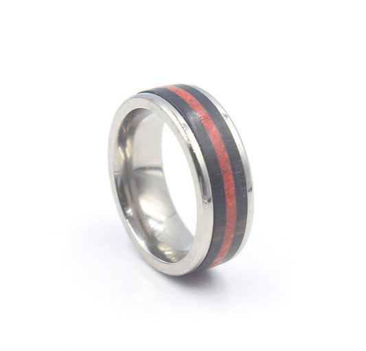 Black Arang Wood and Red Jasper Ring