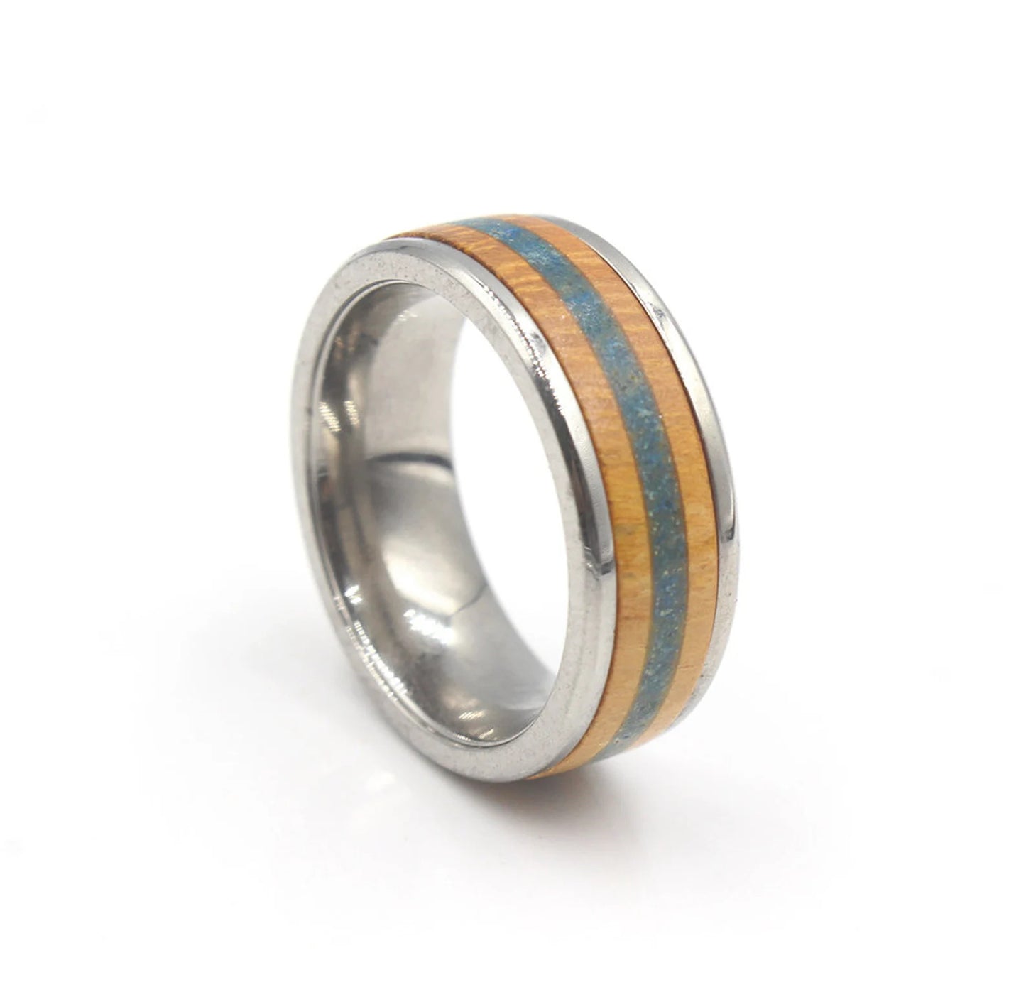 Jackfruit Wood and Lapis Lazuli Inlay Ring