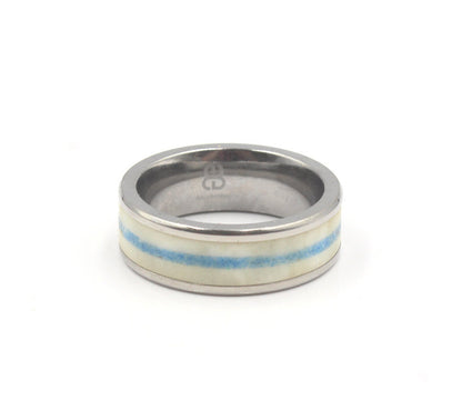 White Bull Horn Horn and Turquoise Ring