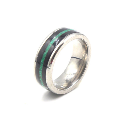 Buffalo Horn and Malachite Ring