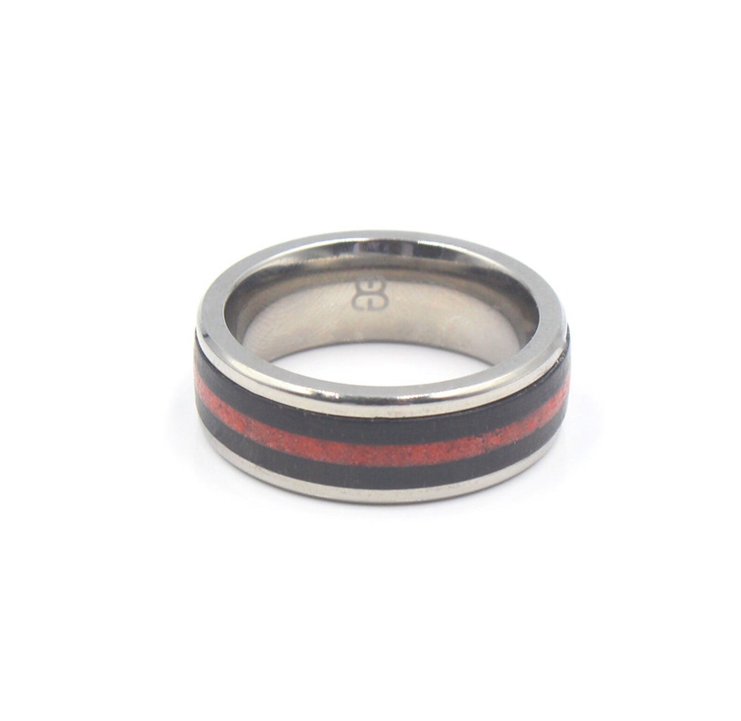 Black Arang Wood and Red Jasper Ring
