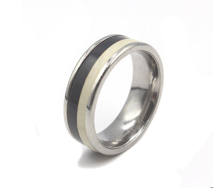 Black Buffalo Horn and White Bull Horn Ring