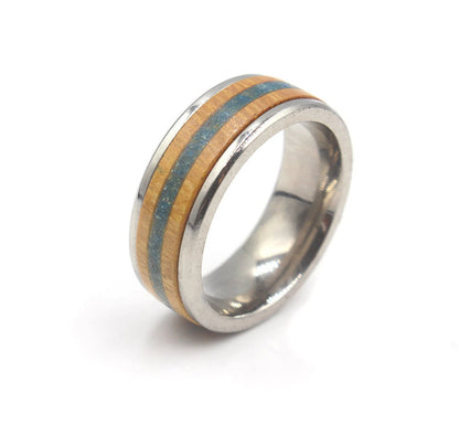 Jackfruit Wood and Lapis Lazuli Inlay Ring