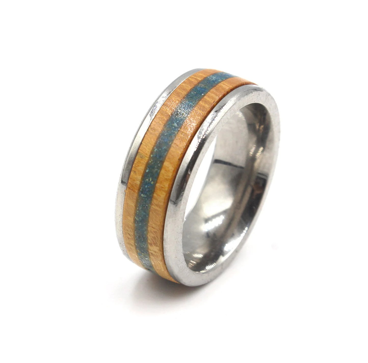Jackfruit Wood and Lapis Lazuli Inlay Ring