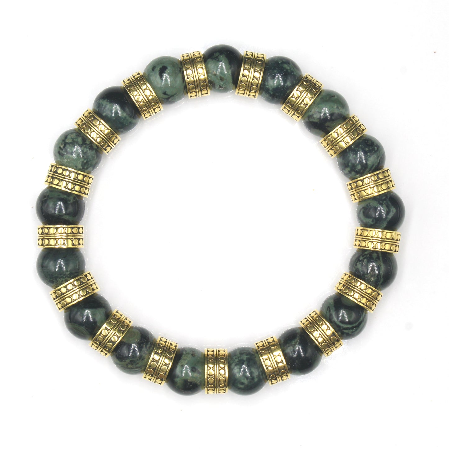 Dark Green Nephrite Jade and Gold