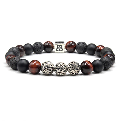 Red Tiger's Eye, Lava , and Matte Black Onyx