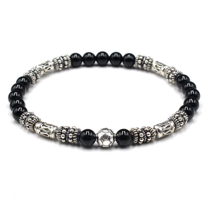 Schwarzer Onyx und Sterling Silber