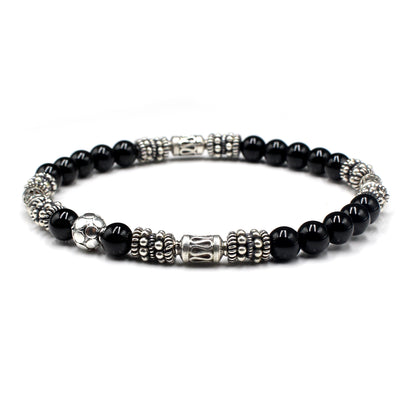 Schwarzer Onyx und Sterling Silber