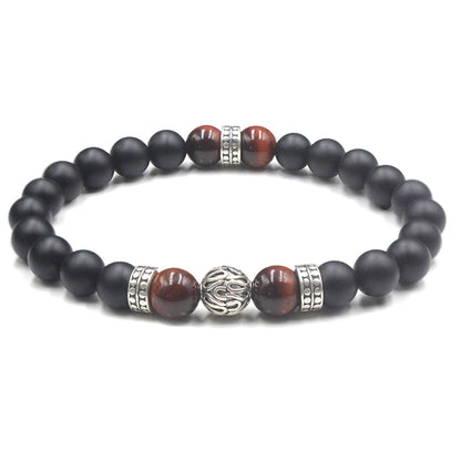 Onyx, rotes Tigerauge und Silber