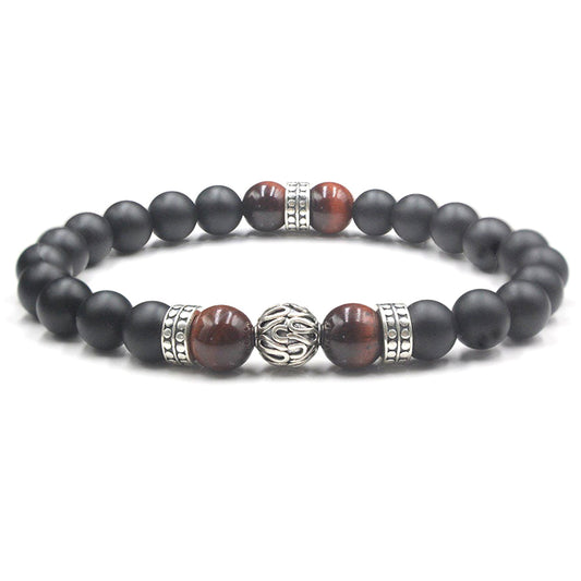 Onyx, rotes Tigerauge und Silber