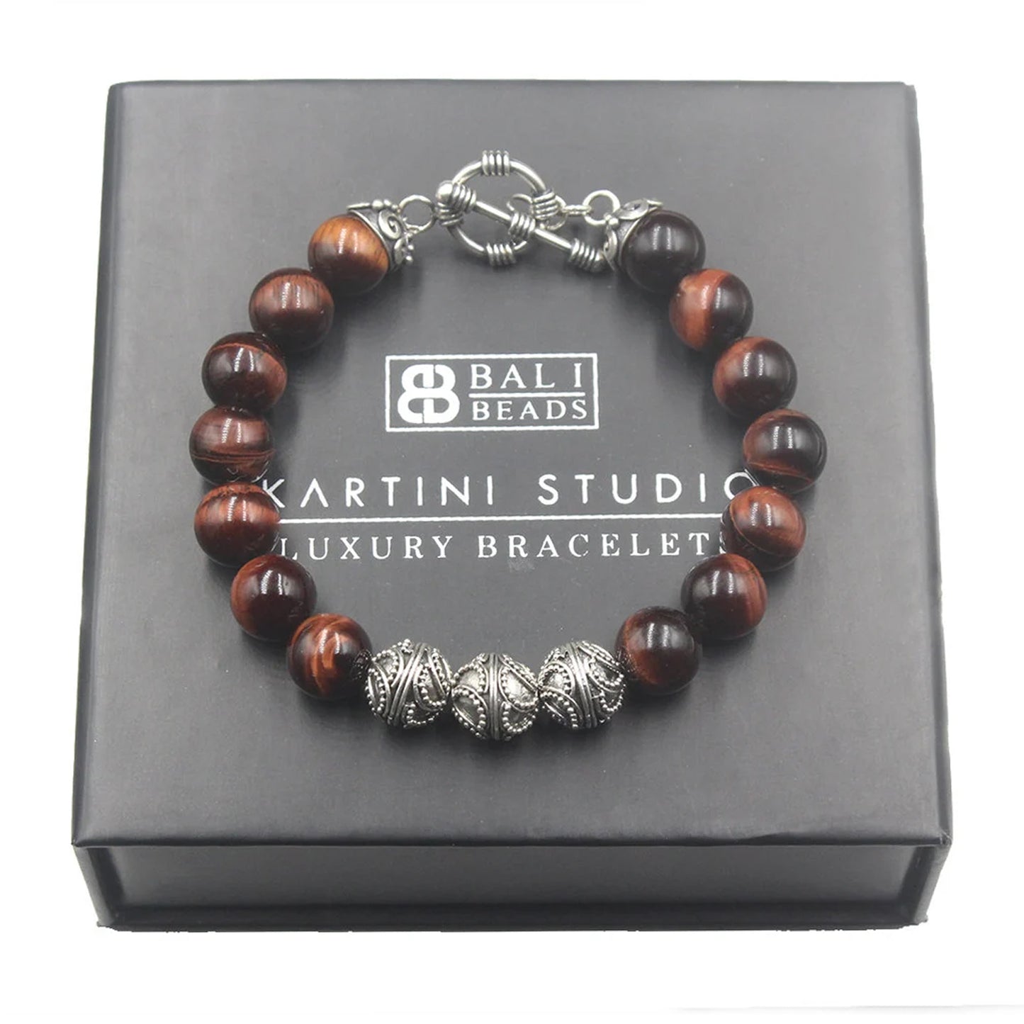 Red Tiger's Eye and Sterling Silver