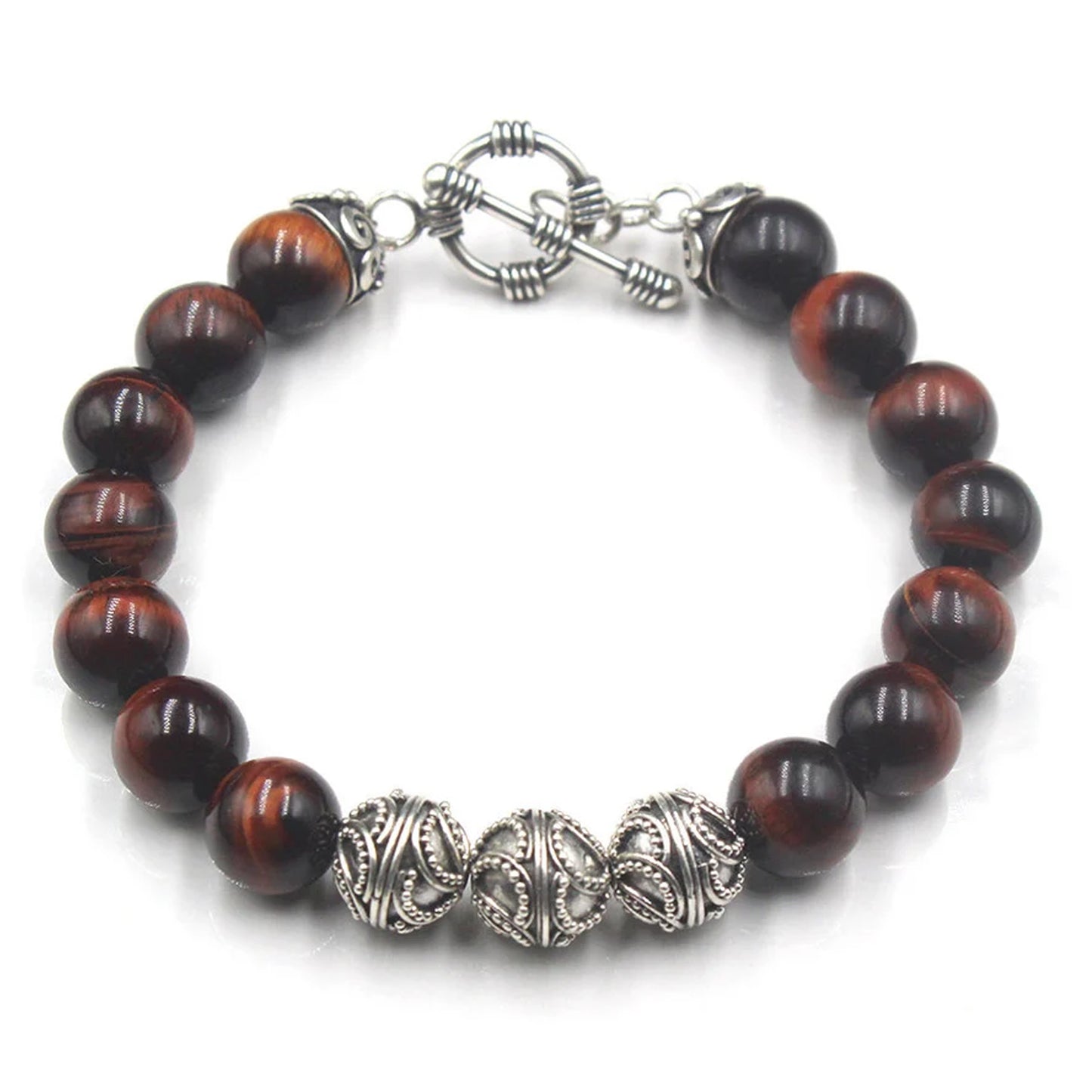 Red Tiger's Eye and Sterling Silver