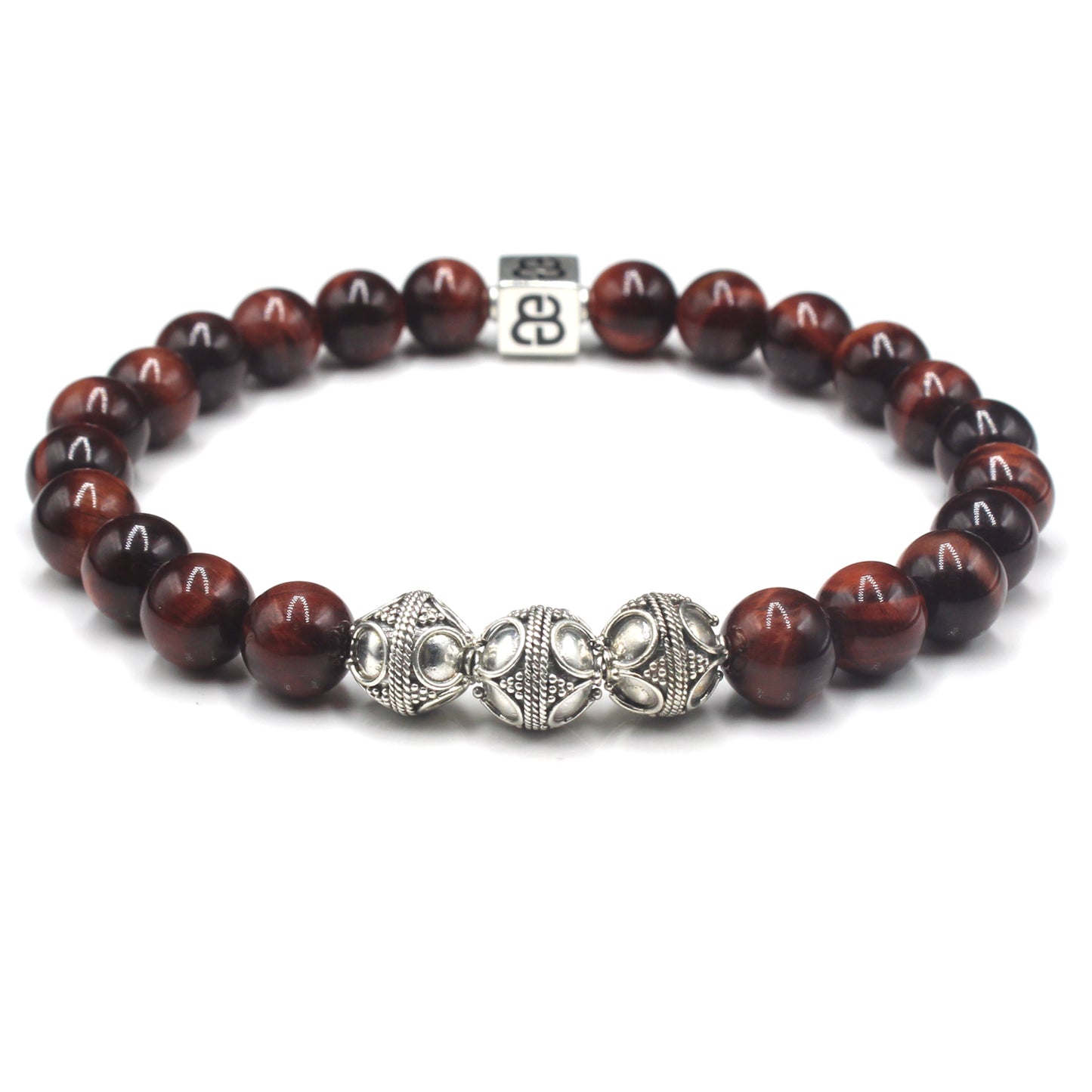 Red Tigers Eye and Silver