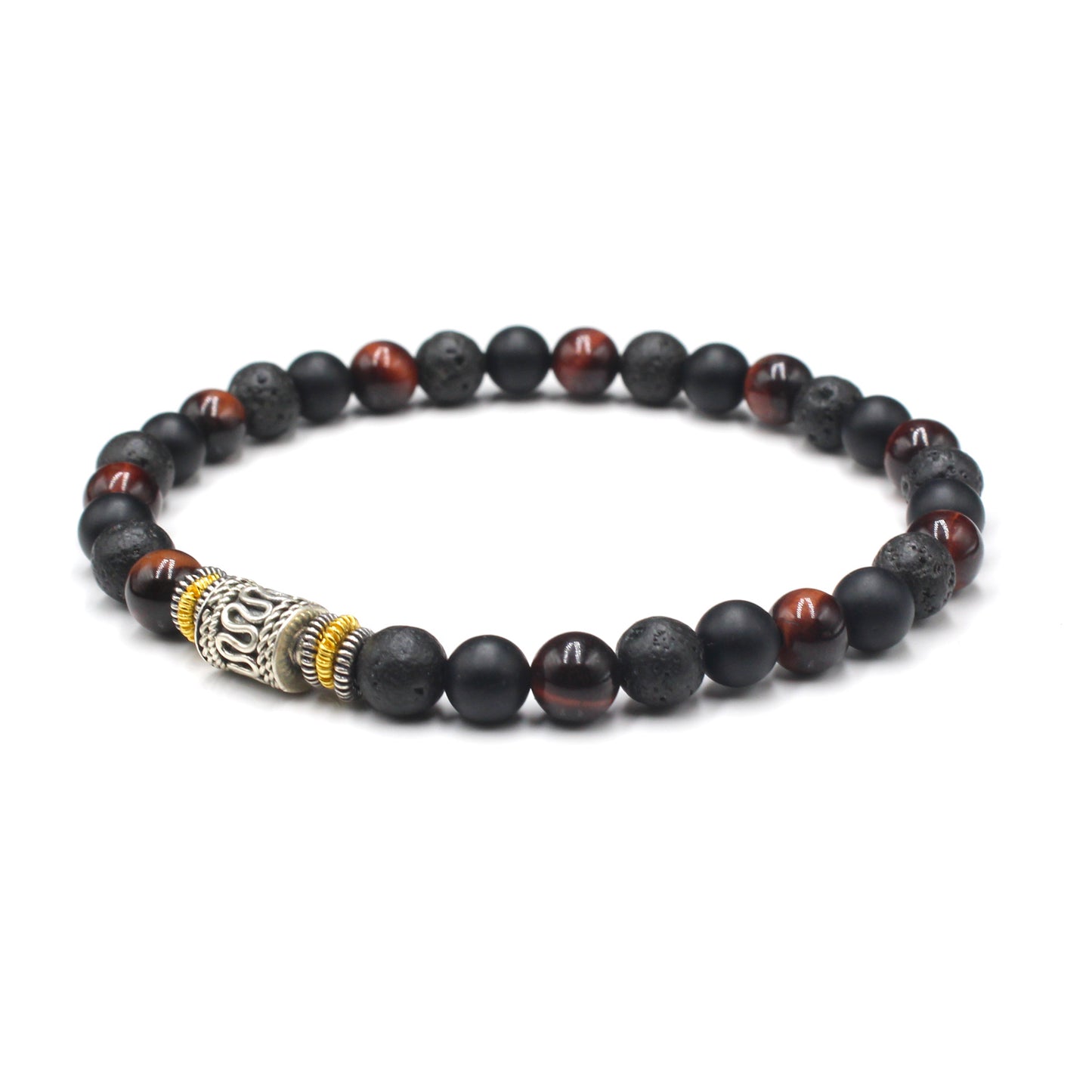 Red Tiger's Eye, Lava, and Onyx